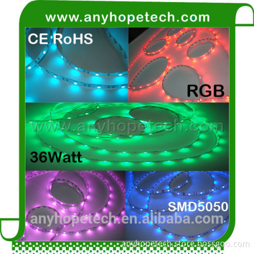 High lumen 5Meter 30leds 24v 5050smd RGB led strip